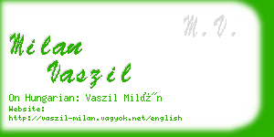 milan vaszil business card